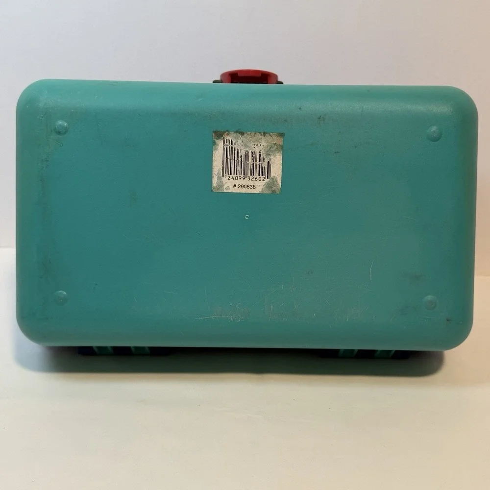 Vintage 90s Caboodles Makeup Carrying Case Organizer Blue Teal